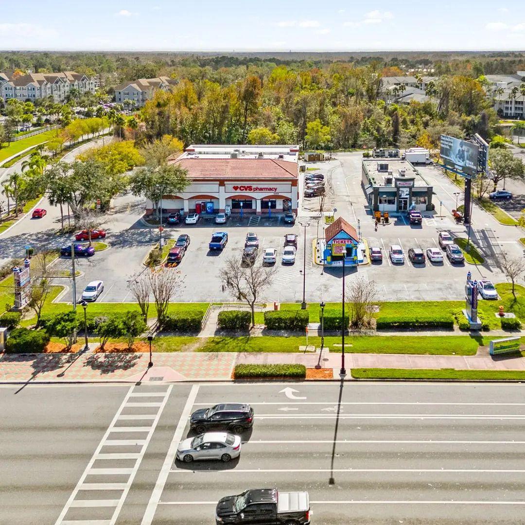 Trophy signalized hard-corner offering featuring a corporate guaranty from CVS, located minutes from Disney World.